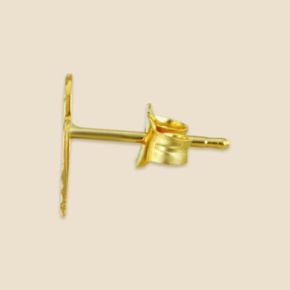 14k Solid Gold Heart Stud Earrings | Birthday Gift | Tiny Heart Post Earrings | - Picture 3 of 6